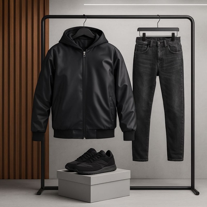 کاپشن چرم مردانه مدل Dobro