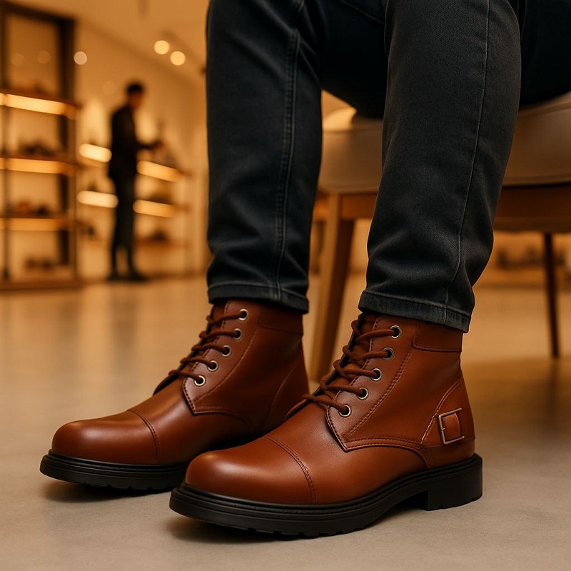 نیم بوت مردانه قهوه ای مدل Farnod