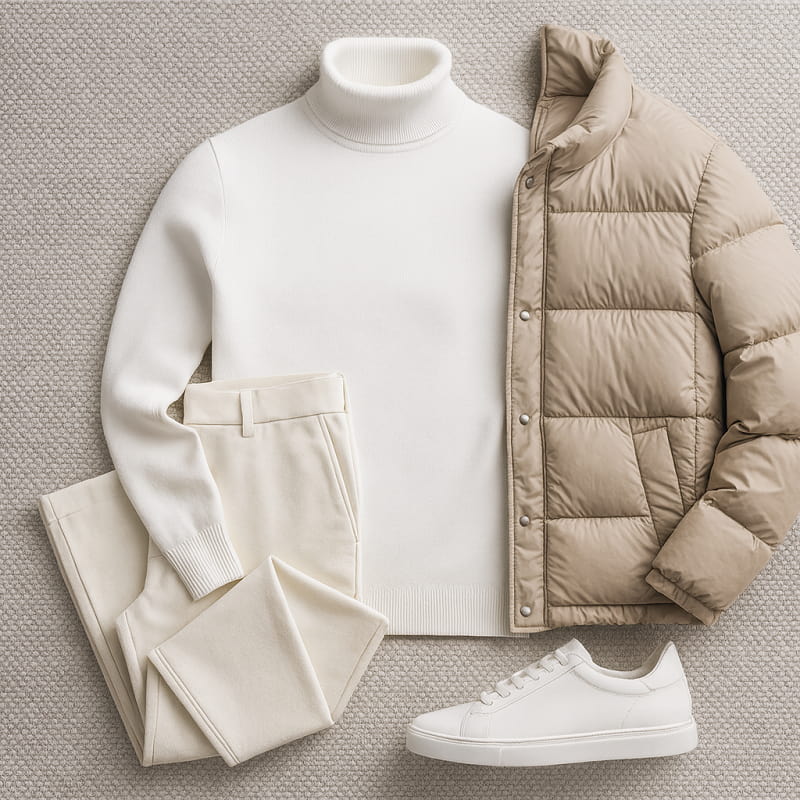 پلیور بافت یقه اسکی مردانه مدل Ersan -سفید